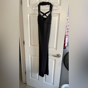 Forever 21 long black knit crisscross dress